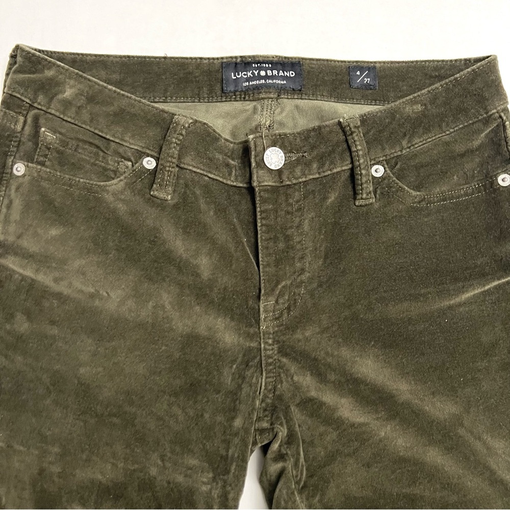 Lucky Brand Green Lolita Skinny Velvet Skinny Stretch Pants Size 4/27 - Picture 4 of 9